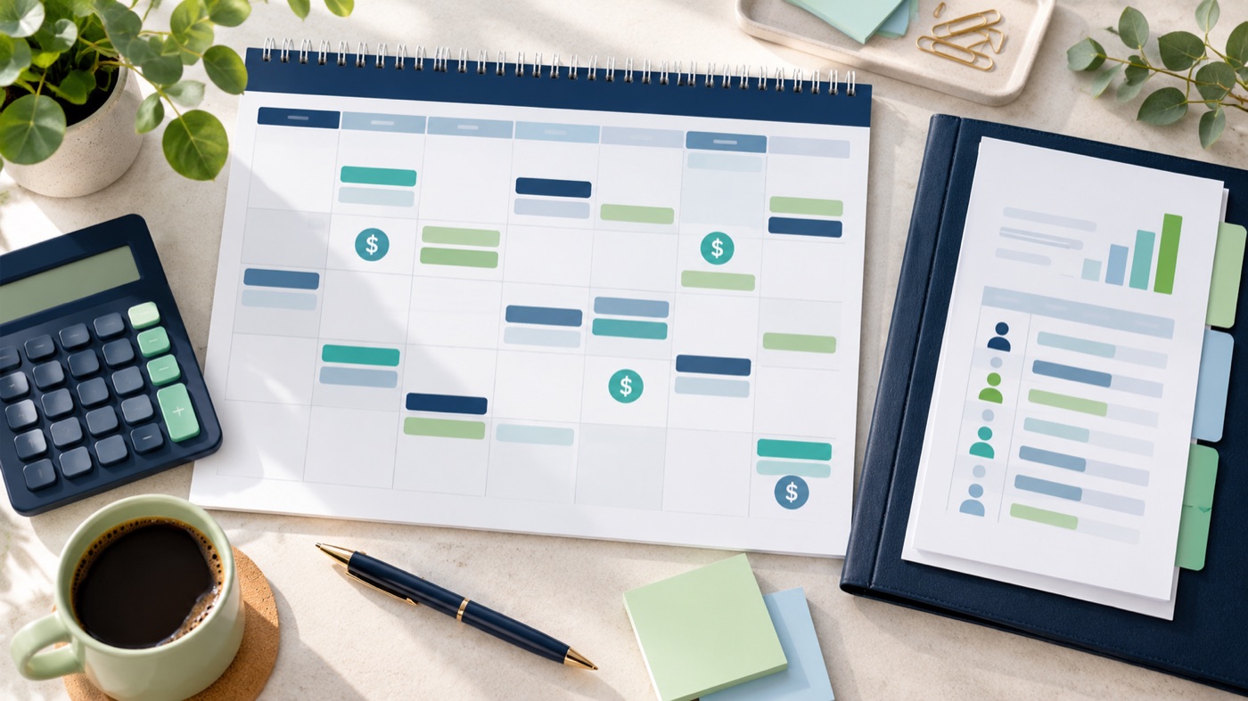 Payroll calendar and staffing cost plan